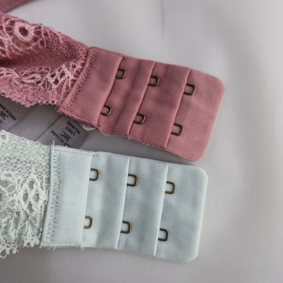 Victoria's Secret IPEX Lined No Wire Vintage Bra Set Pink Blue 38C - Picture 9 of 12